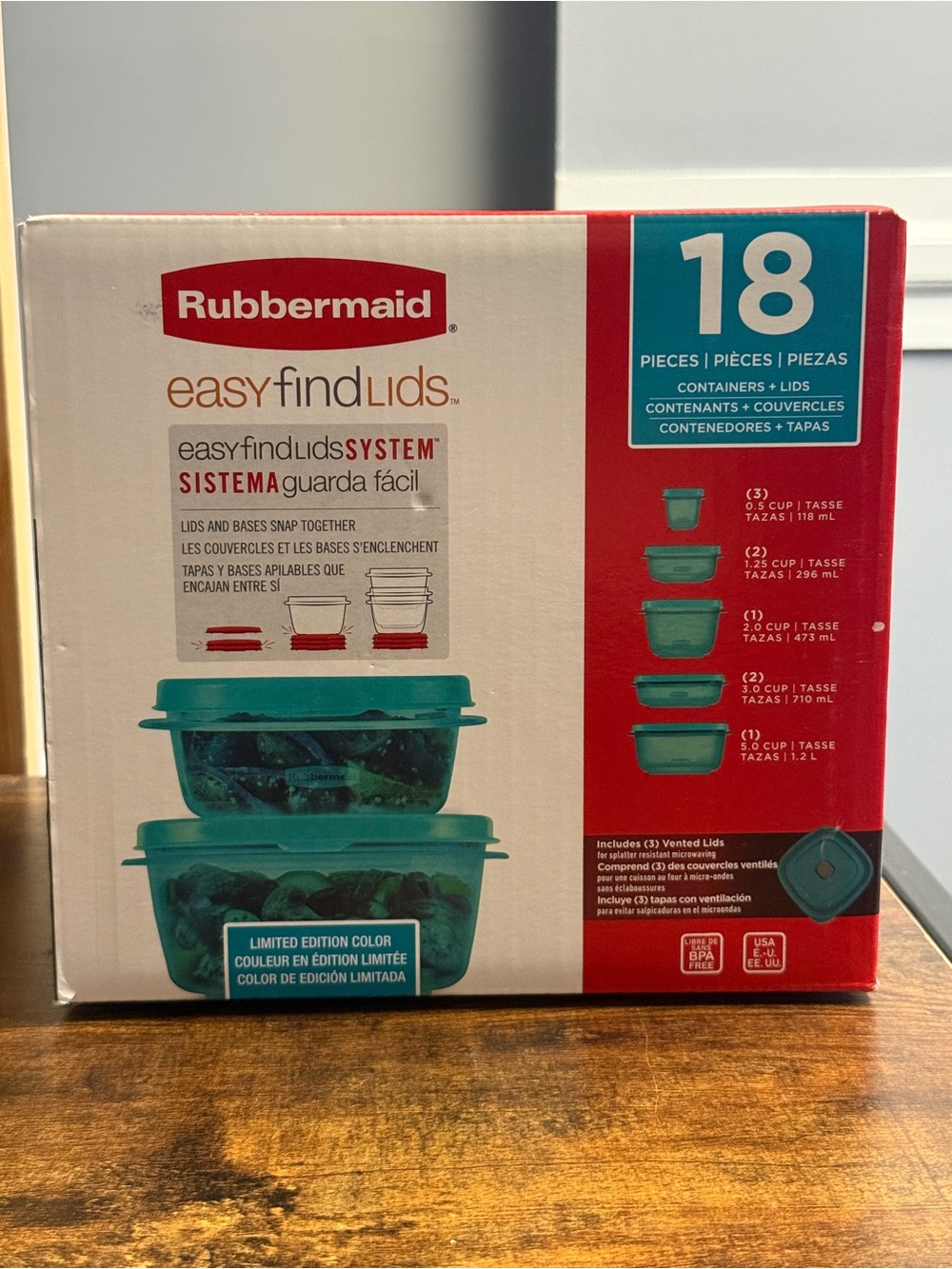 Rubbermaid Easy Find Lids 18-Piece Teal Food Storage Set